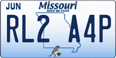MO license plate RL2A4P
