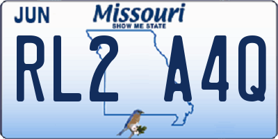 MO license plate RL2A4Q