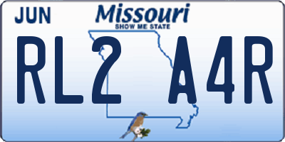MO license plate RL2A4R