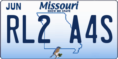 MO license plate RL2A4S