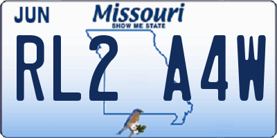 MO license plate RL2A4W