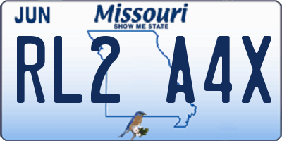 MO license plate RL2A4X