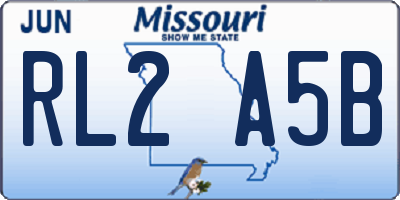 MO license plate RL2A5B