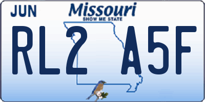 MO license plate RL2A5F