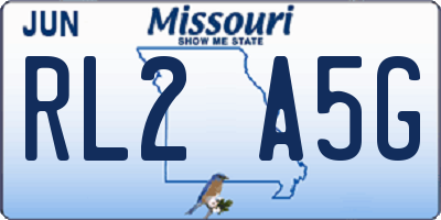 MO license plate RL2A5G