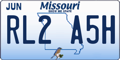 MO license plate RL2A5H