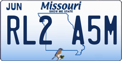 MO license plate RL2A5M