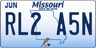 MO license plate RL2A5N