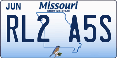 MO license plate RL2A5S
