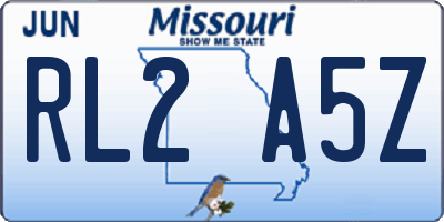 MO license plate RL2A5Z