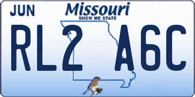 MO license plate RL2A6C
