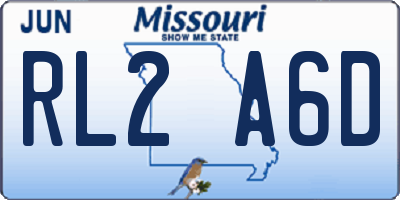 MO license plate RL2A6D