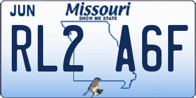 MO license plate RL2A6F