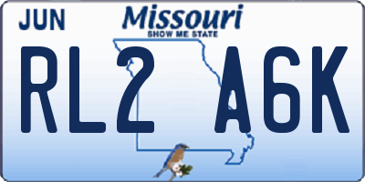 MO license plate RL2A6K