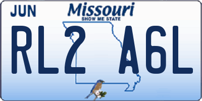 MO license plate RL2A6L