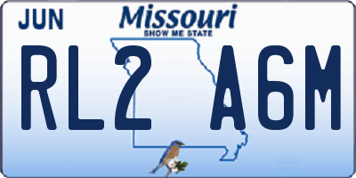 MO license plate RL2A6M