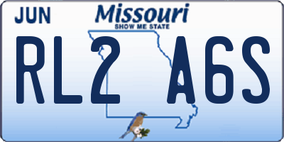 MO license plate RL2A6S