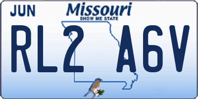 MO license plate RL2A6V
