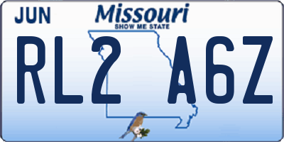 MO license plate RL2A6Z