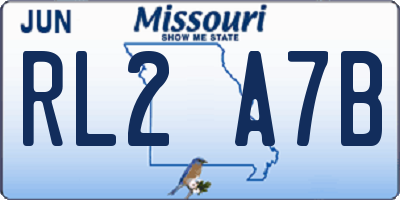 MO license plate RL2A7B