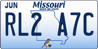 MO license plate RL2A7C