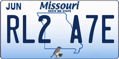 MO license plate RL2A7E