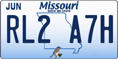 MO license plate RL2A7H