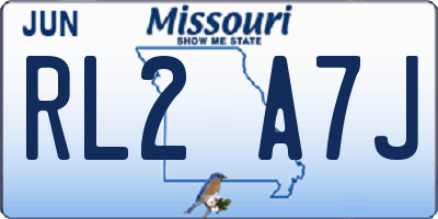 MO license plate RL2A7J