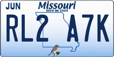 MO license plate RL2A7K