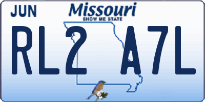 MO license plate RL2A7L
