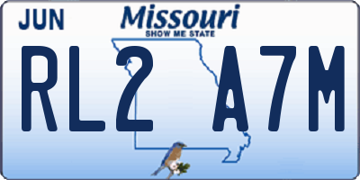 MO license plate RL2A7M