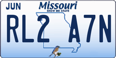 MO license plate RL2A7N