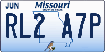 MO license plate RL2A7P