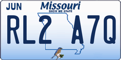 MO license plate RL2A7Q