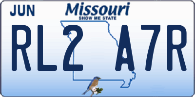 MO license plate RL2A7R