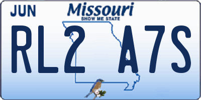 MO license plate RL2A7S