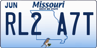 MO license plate RL2A7T