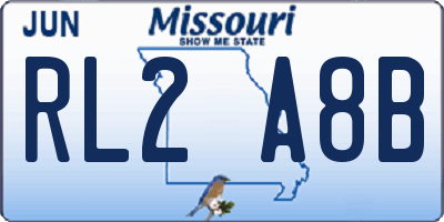 MO license plate RL2A8B