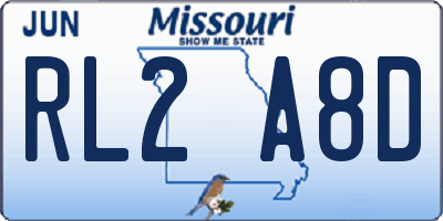 MO license plate RL2A8D