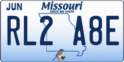 MO license plate RL2A8E