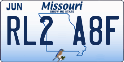 MO license plate RL2A8F