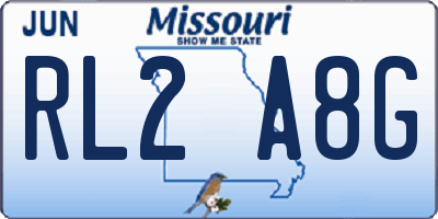 MO license plate RL2A8G