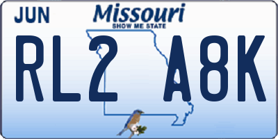 MO license plate RL2A8K