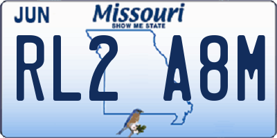 MO license plate RL2A8M