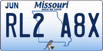 MO license plate RL2A8X