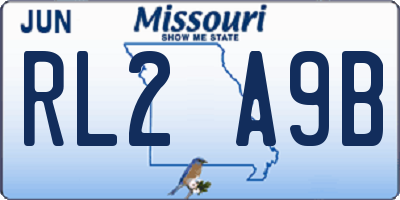 MO license plate RL2A9B