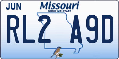 MO license plate RL2A9D