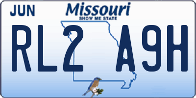 MO license plate RL2A9H