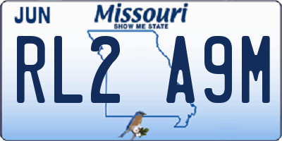 MO license plate RL2A9M