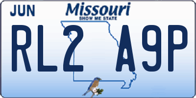 MO license plate RL2A9P